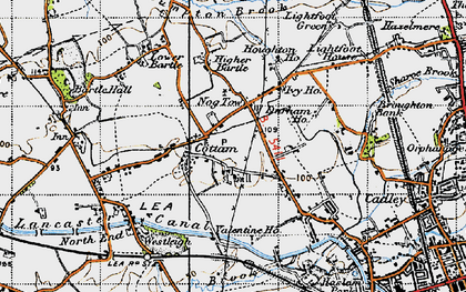 Old map of Cottam in 1947