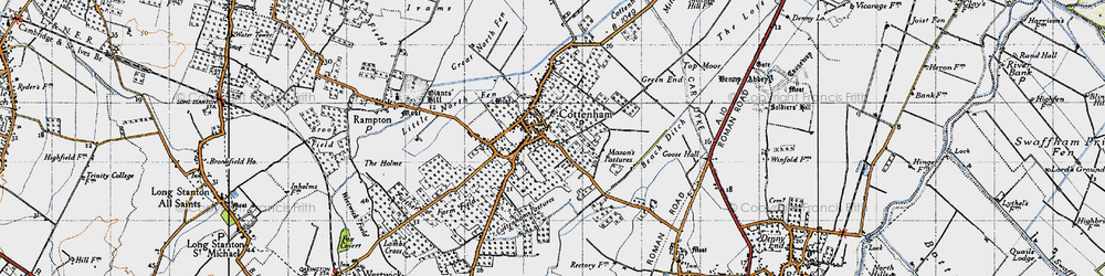 Old map of Cottenham in 1946