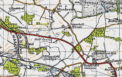 Old map of Cotterhill Woods in 1947