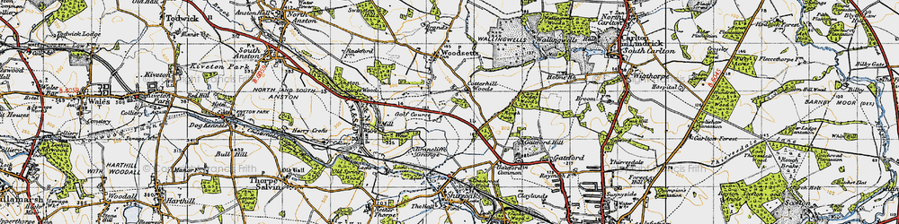 Old map of Cotterhill Woods in 1947