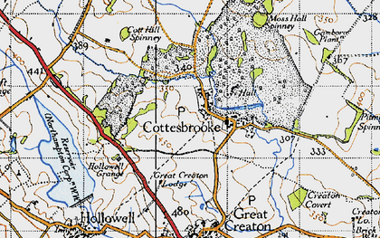 Old map of Cottesbrooke in 1946