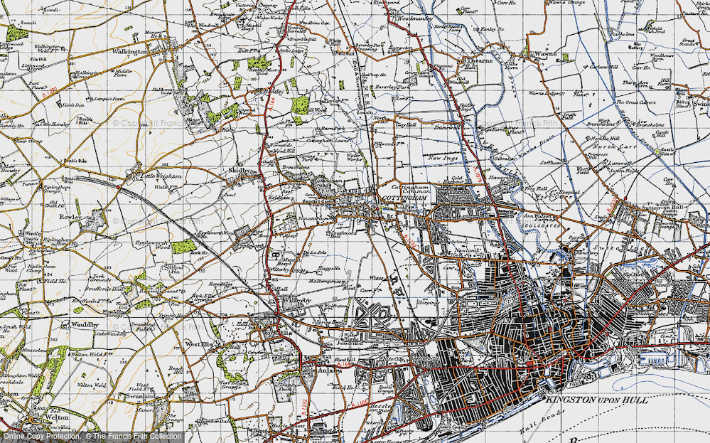 Old Map of Cottingham, 1947 in 1947