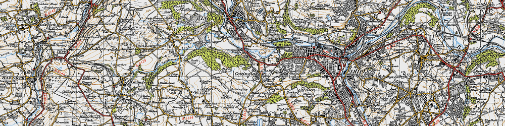 Old map of Cottingley in 1947