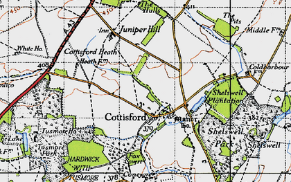 Old map of Cottisford in 1946