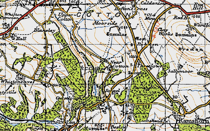 Old map of Cotton in 1946