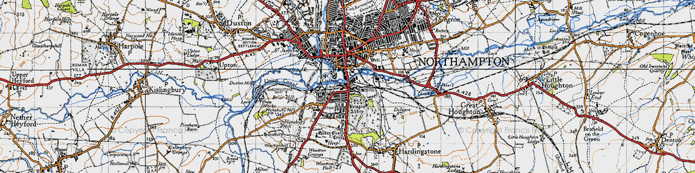 Old map of Cotton End in 1946