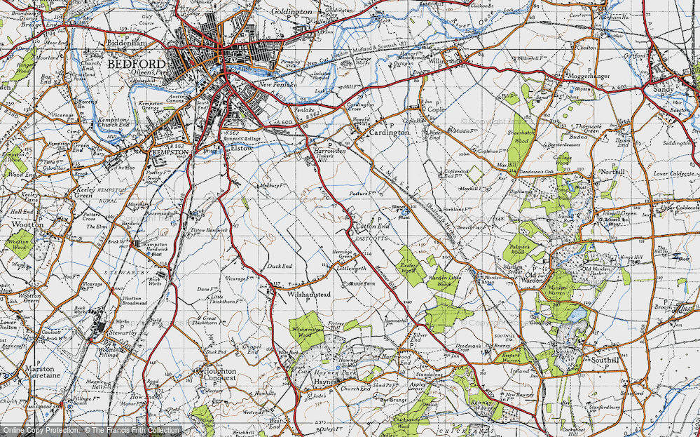 Old Map of Cotton End, 1946 in 1946