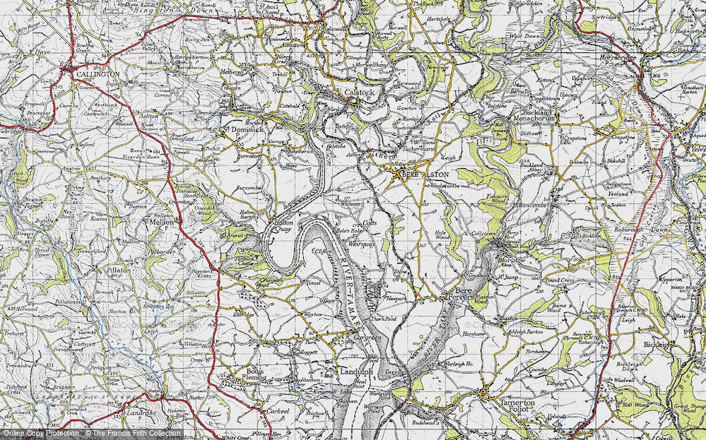 Old Map of Historic Map covering Braunder in 1946