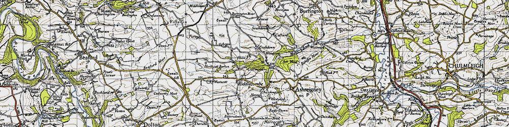 Old map of Aylescott in 1946