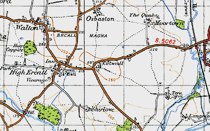 Old map of Cotwall in 1947