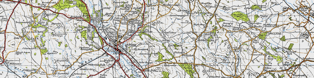 Old map of Cotwalton in 1946