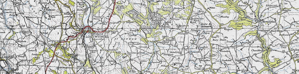 Old map of Abovetown in 1946