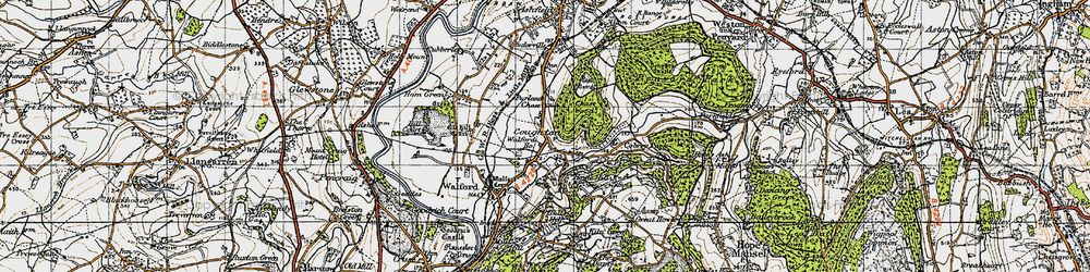 Old map of Coughton in 1947
