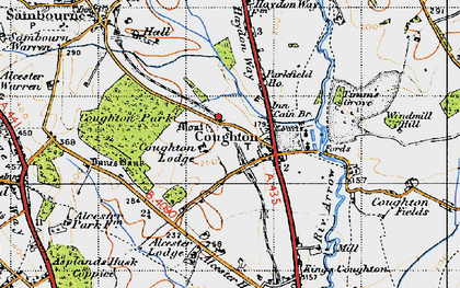 Old map of Alcester Lodge in 1947