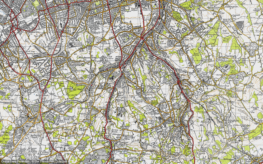 Old Map of Coulsdon, 1945 in 1945