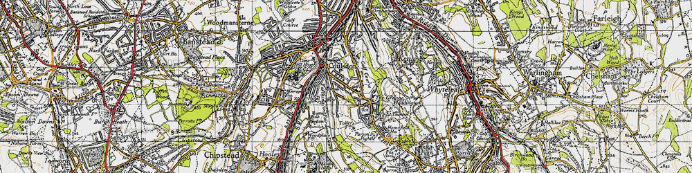 Old map of Coulsdon in 1945