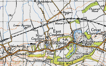 Old map of Coulston in 1940