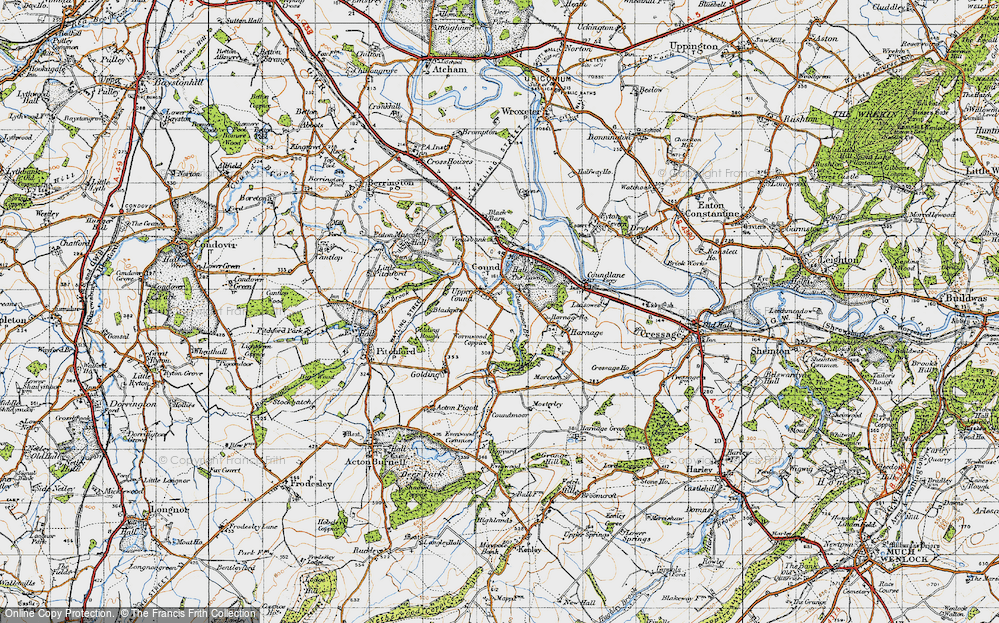 Old Map of Historic Map covering Blackpits in 1947
