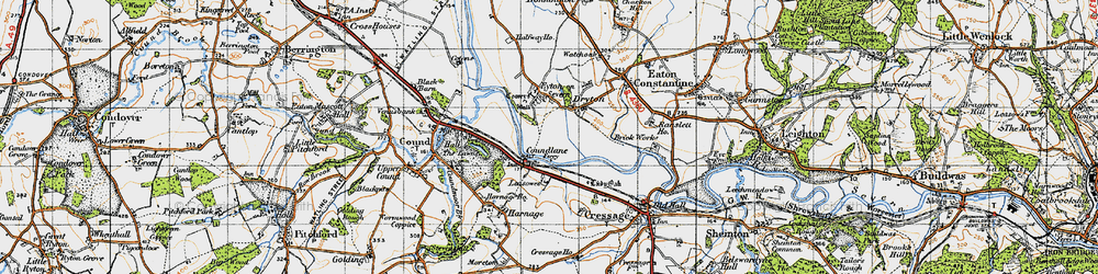 Old map of Coundlane in 1947