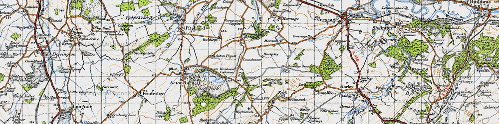 Old map of Evenwood in 1947