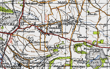 Old map of Coundon in 1947