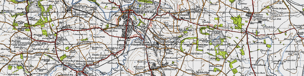 Old map of Coundon Grange in 1947