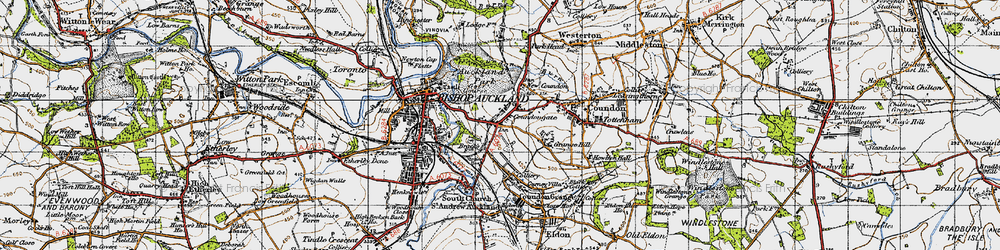 Old map of Coundongate in 1947