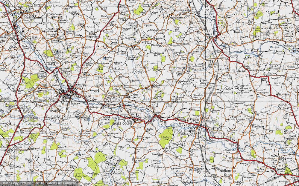 Old Map of Historic Map covering Colne Park in 1945