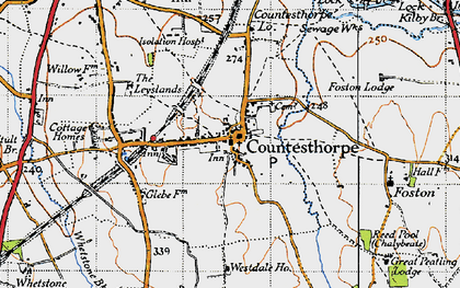 Old map of Countesthorpe in 1946