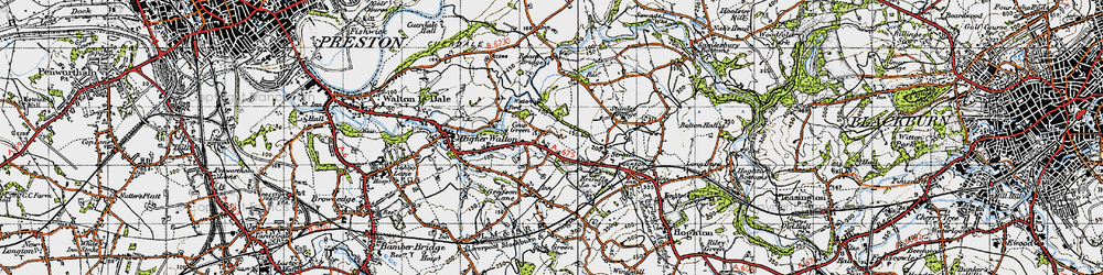 Old map of Coup Green in 1947