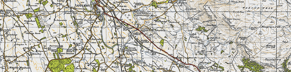 Old map of Coupland in 1947
