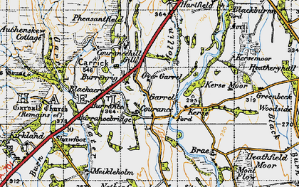Old map of Courance in 1947