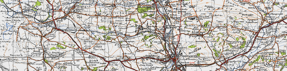 Old map of Court Colman in 1947