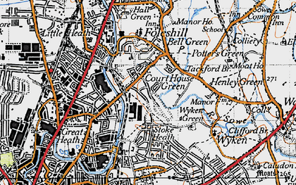 Old map of Court House Green in 1946