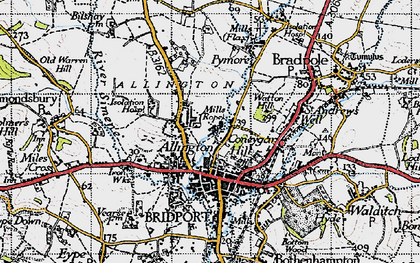 Old map of Court Orchard in 1945