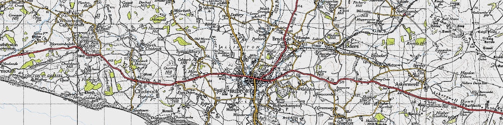 Old map of Court Orchard in 1945