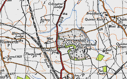 Old map of Courteenhall in 1946