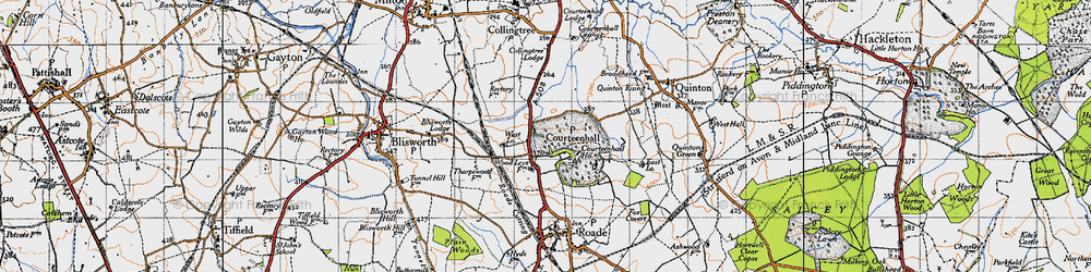 Old map of Courteenhall in 1946