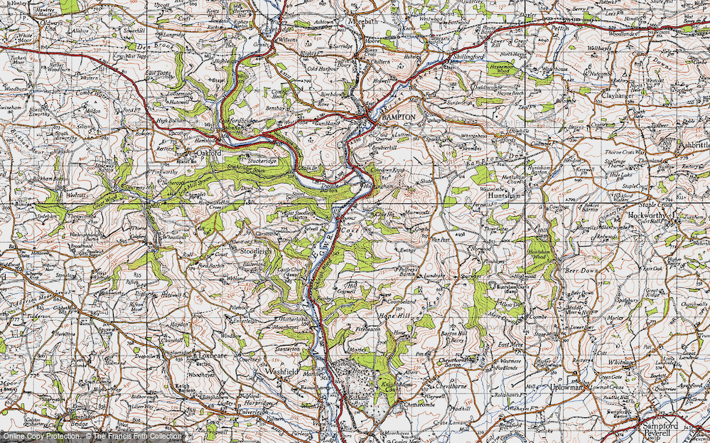 Old Map of Historic Map covering Bickleigh Wood in 1946