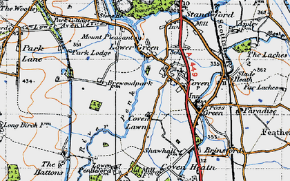 Old map of Coven in 1946
