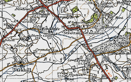 Old map of Covender in 1947