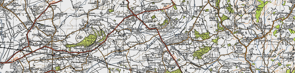 Old map of Covender in 1947