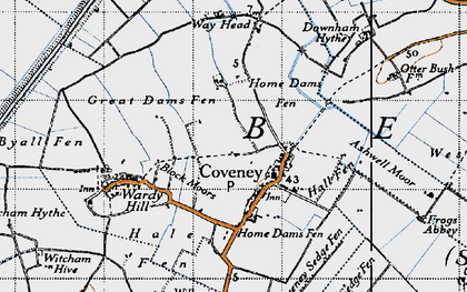 Old map of Ashwell Moor in 1946