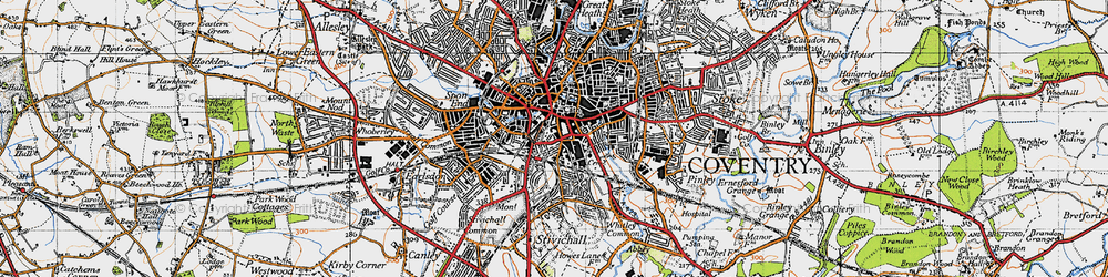 Old map of Coventry in 1946