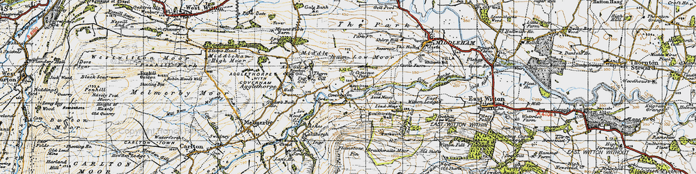 Old map of Coverham in 1947