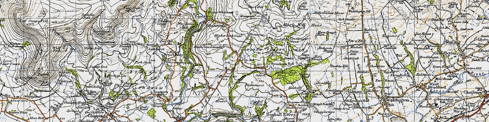 Old map of Lees Ho in 1947