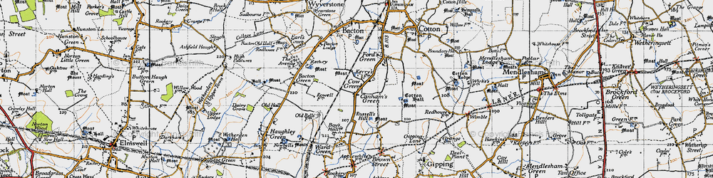 Old map of Cow Green in 1946