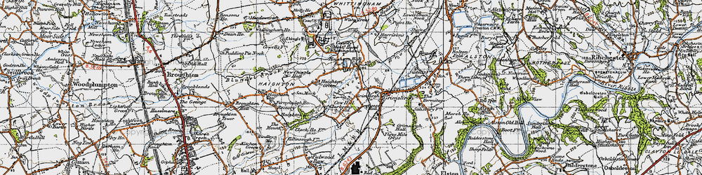 Old map of Cow Hill in 1947