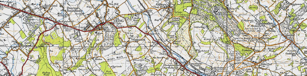 Old map of Cow Roast in 1946