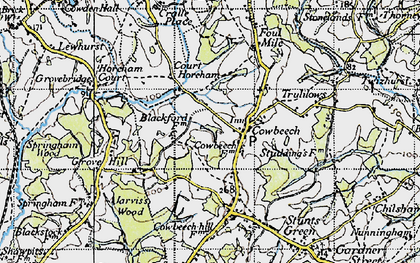 Old map of Cowbeech in 1940